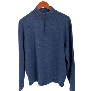 Garret Scott Extra Fine Merino Wool 1/4 Zip Pullover Knit Sweater Preppy